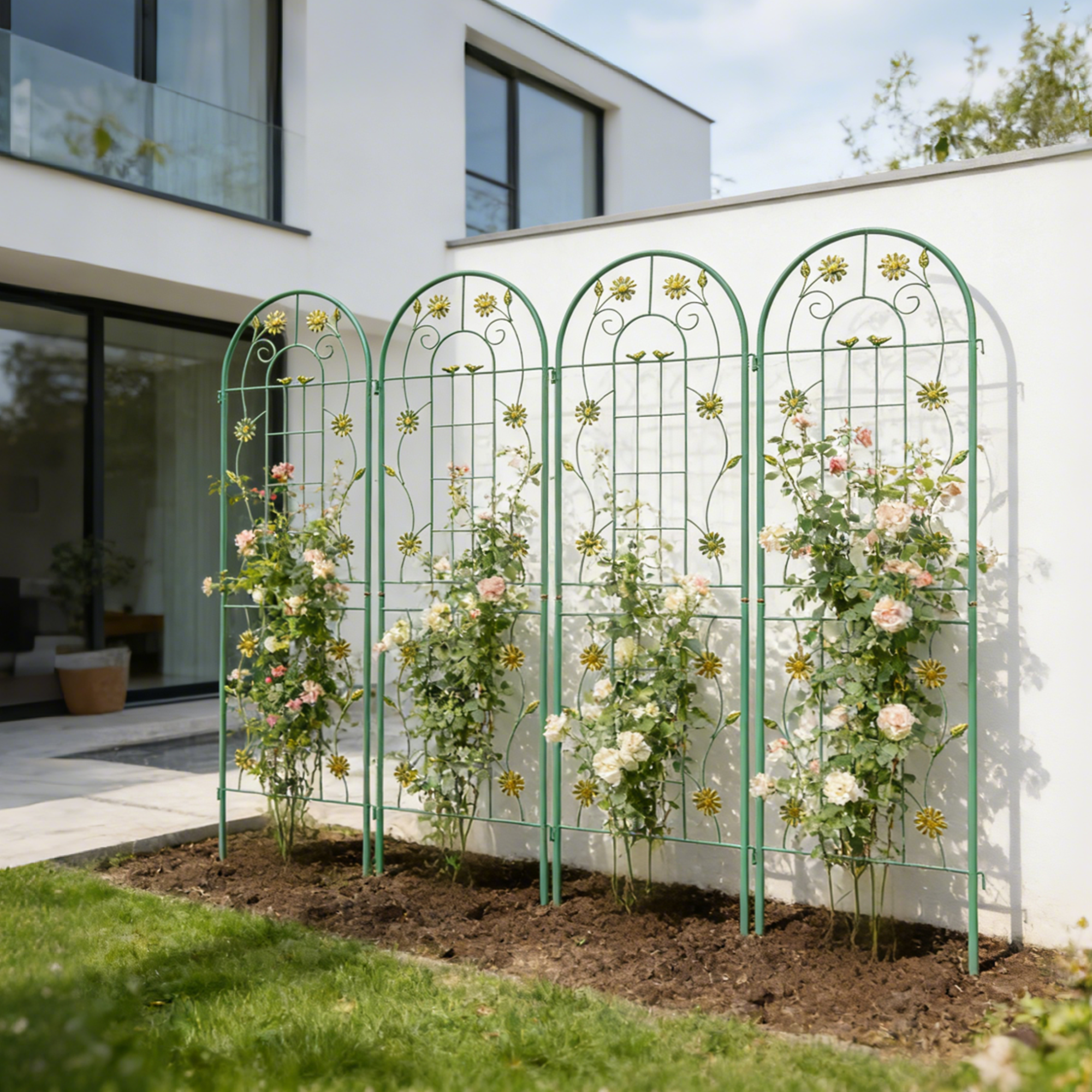 Metal Garden Trellis 71' x 19.7' Rustproof Trellis for Outdoor Flower Support