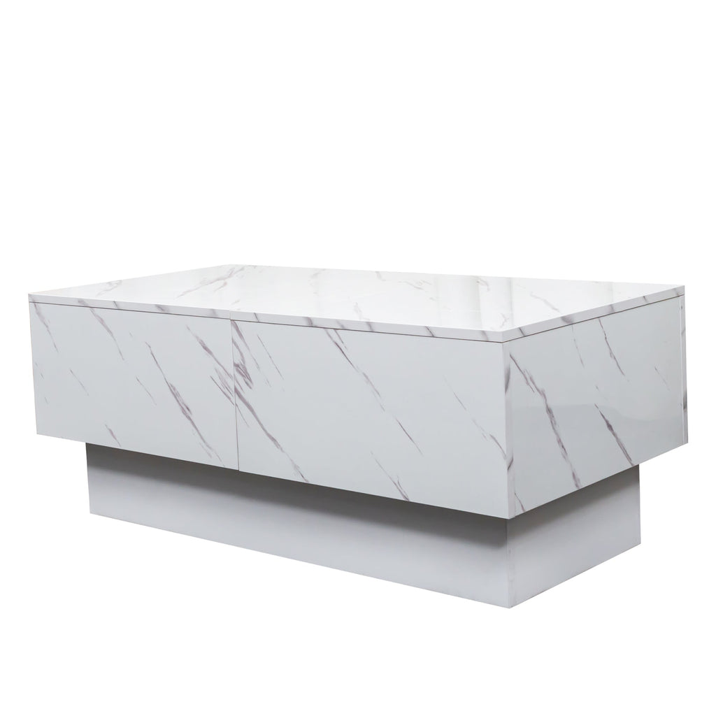 White Coffee Table with Sliding Tabletop