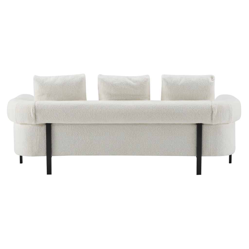 78' Modern Upholstered Sofa with 3 Plush Pillows