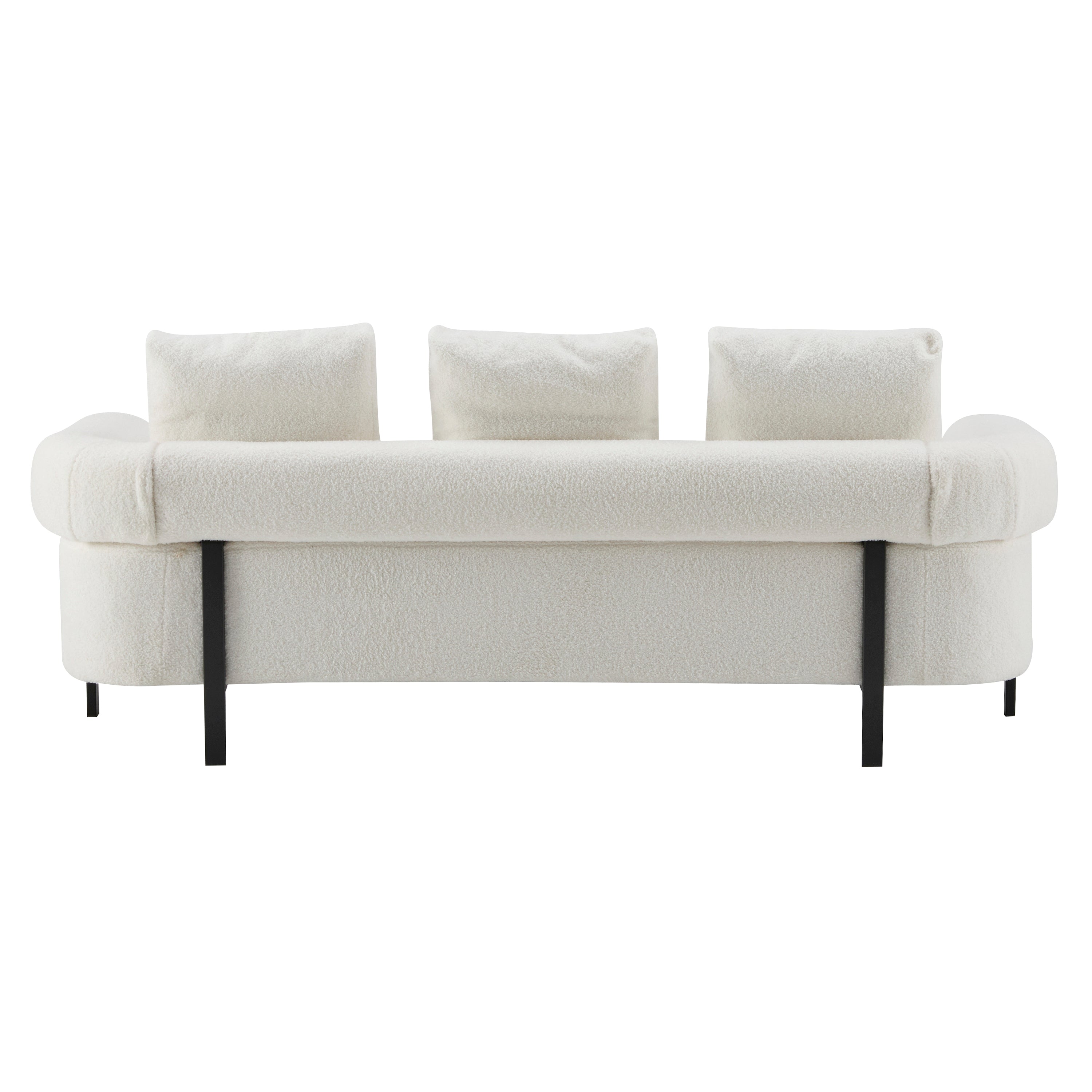 78' Modern Upholstered Sofa with 3 Plush Pillows