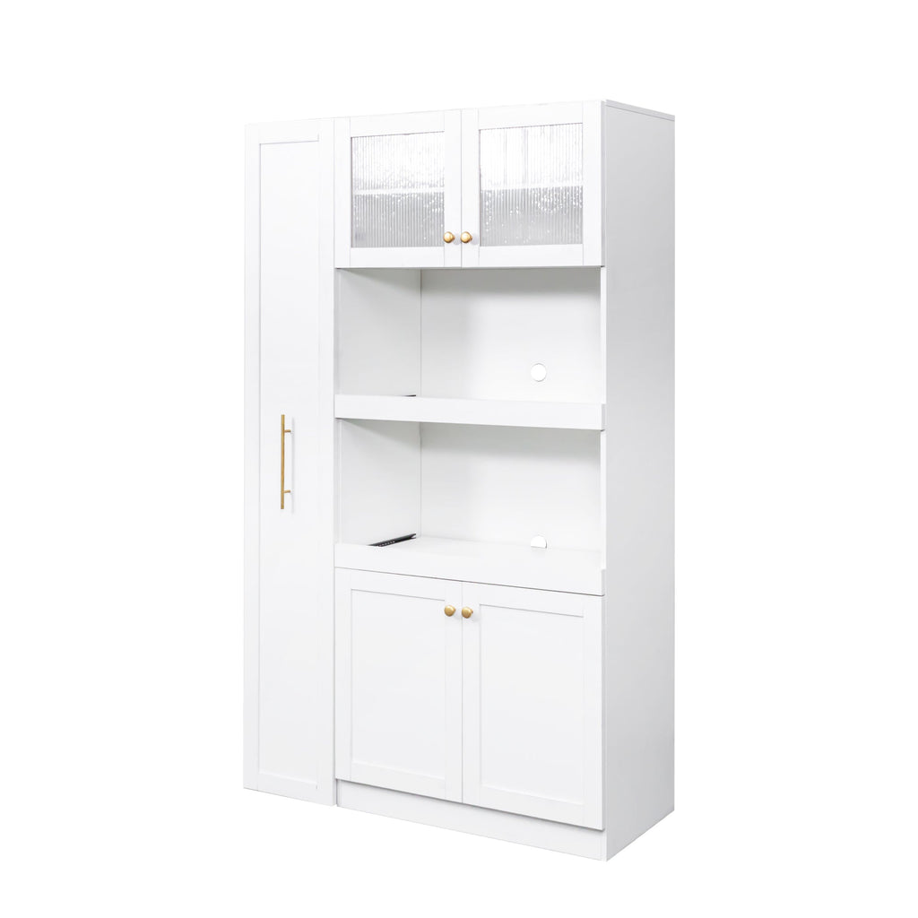 Farmhouse Pantry Organizers Cabinet with 4 Doors
