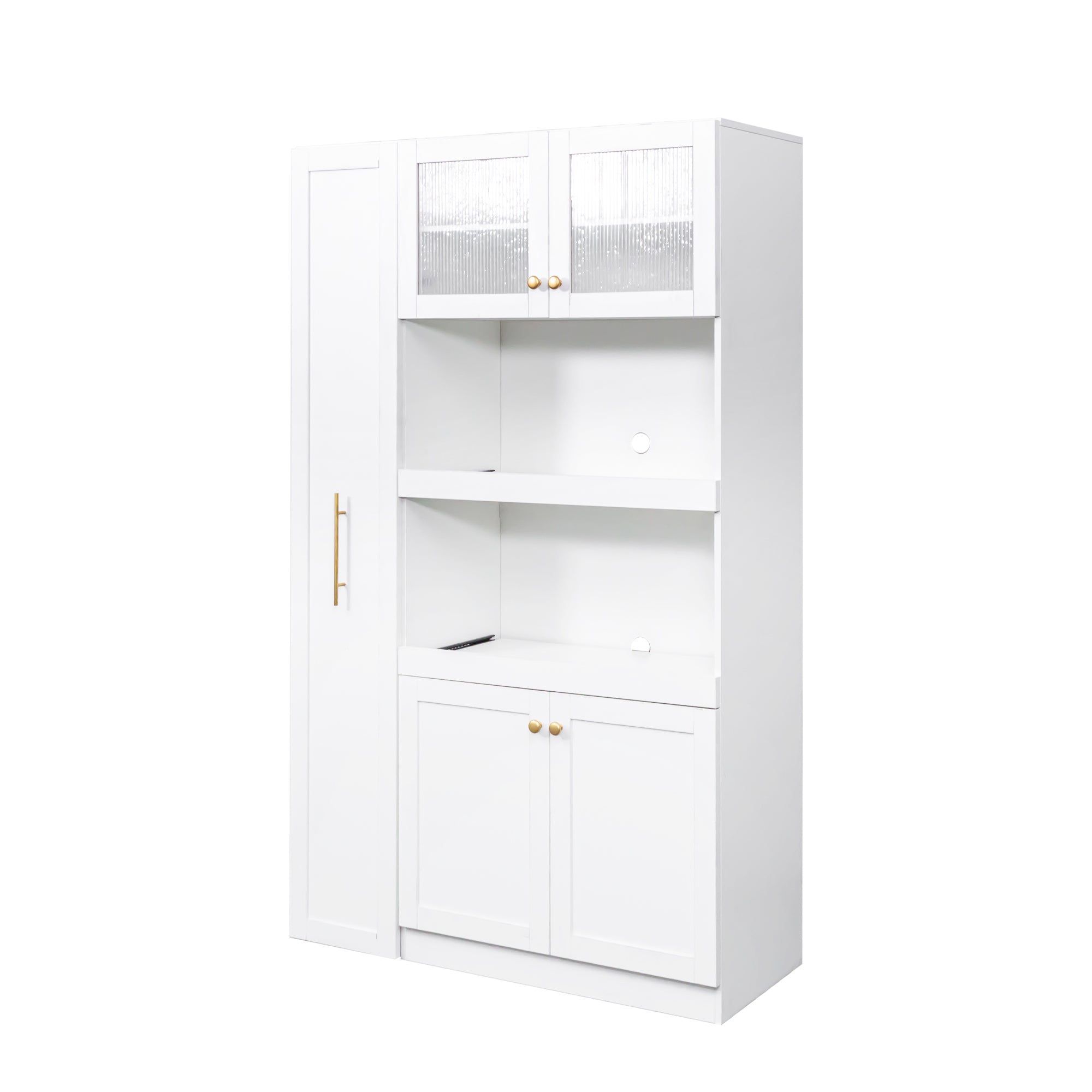 Farmhouse Pantry Organizers Cabinet with 4 Doors
