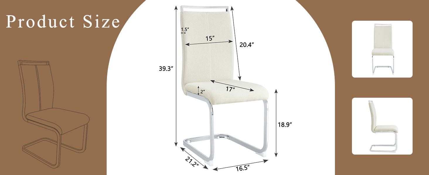 Luxury Style Grainy Fabric-like Dining Chairs (Set of 4)