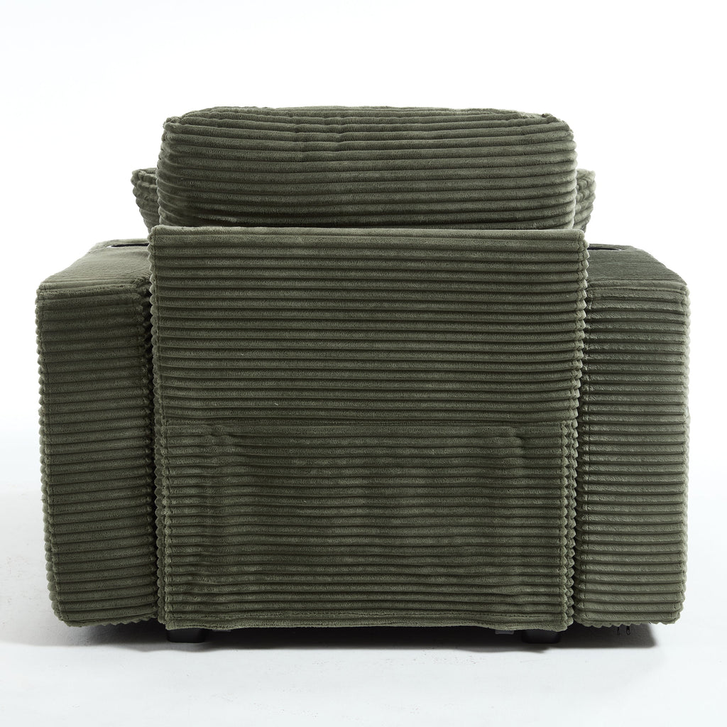 Corduroy Upholstered Chaise Lounge Sofa