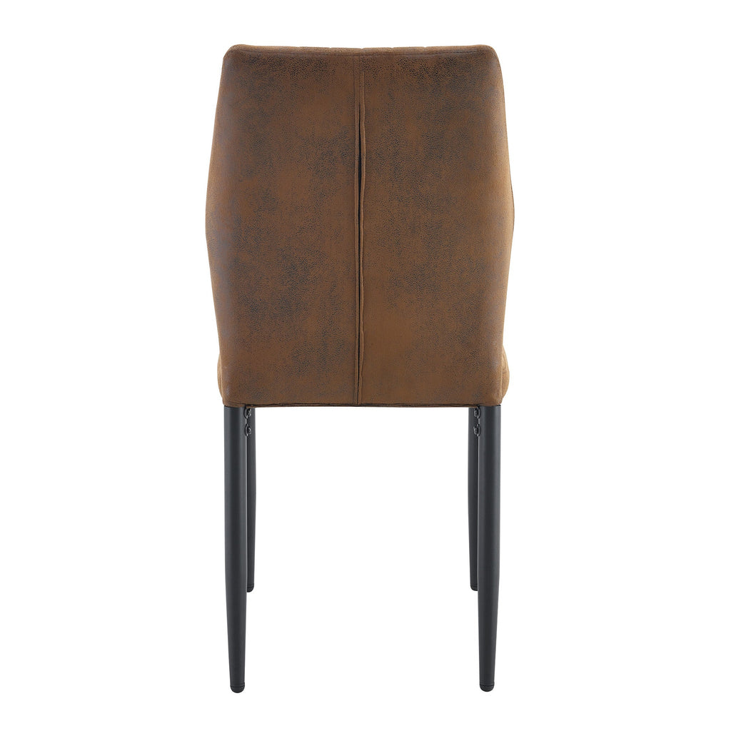 Brown Black Dining Chairs with Shell (Set of 4)