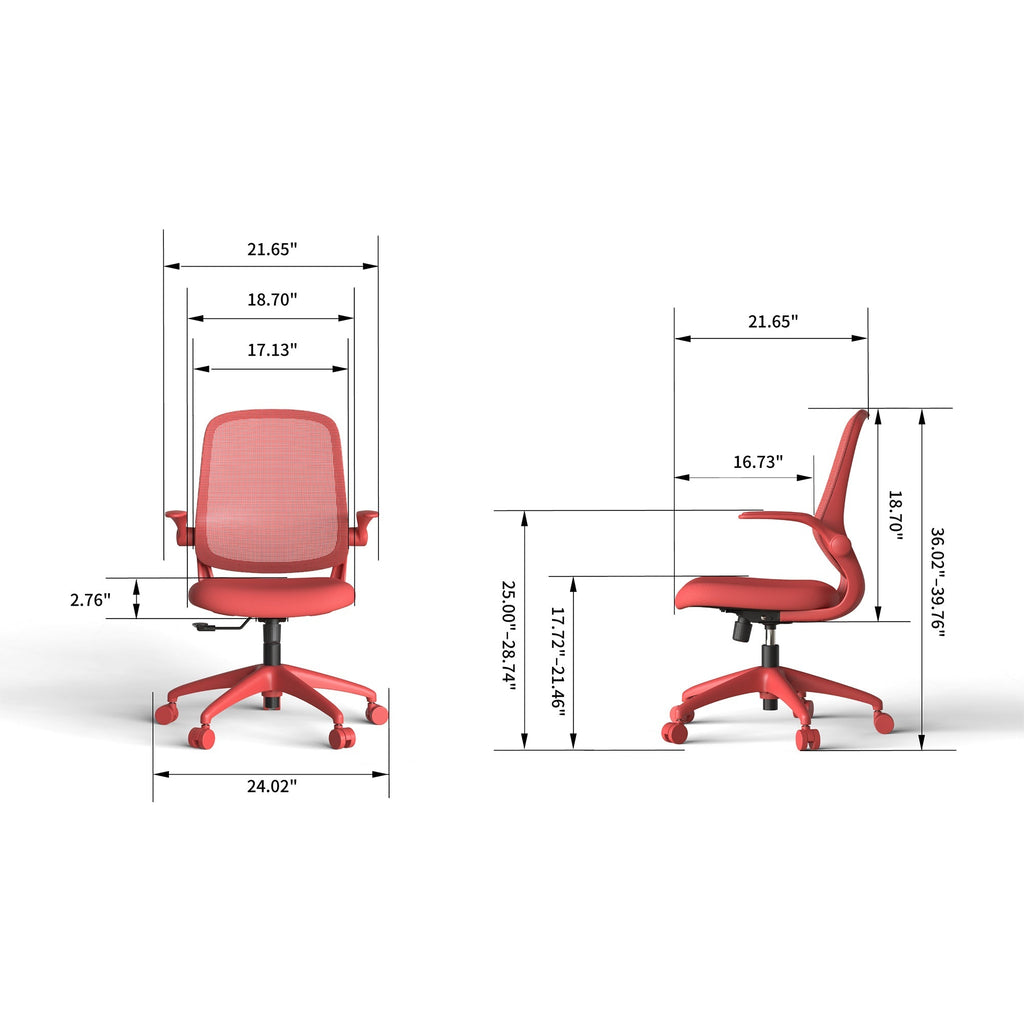 Colorful Ergonomic Office Chair with Flip-Up Armrests