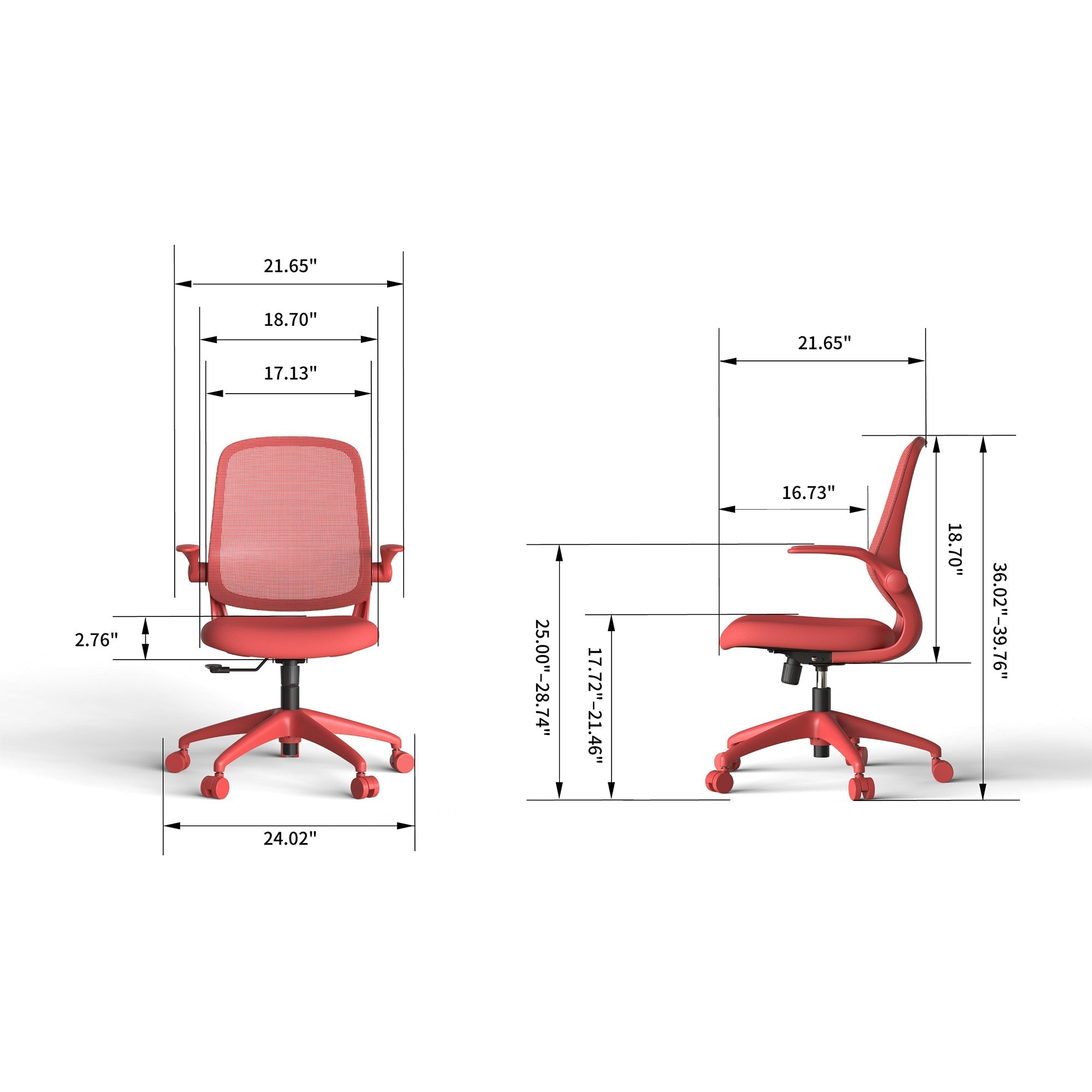 Colorful Ergonomic Office Chair with Flip-Up Armrests
