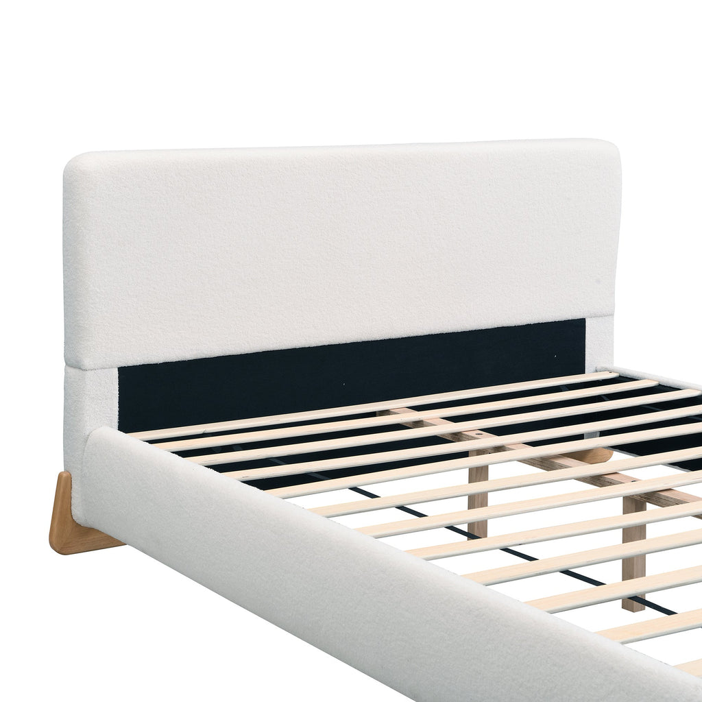Elegant Boucle Upholstered Bed