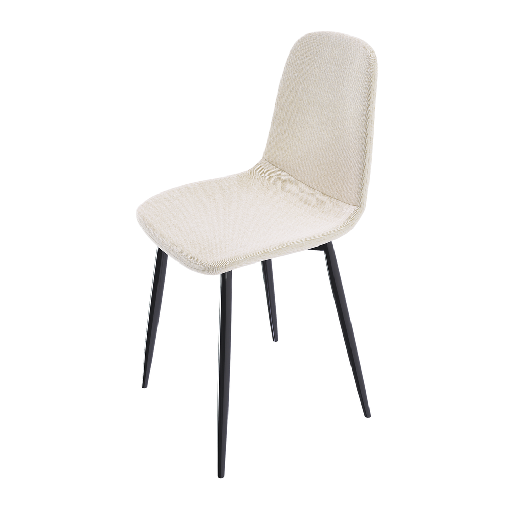 Modern Knit Fabric Dining Chairs with Iron Legs (Set of 4)