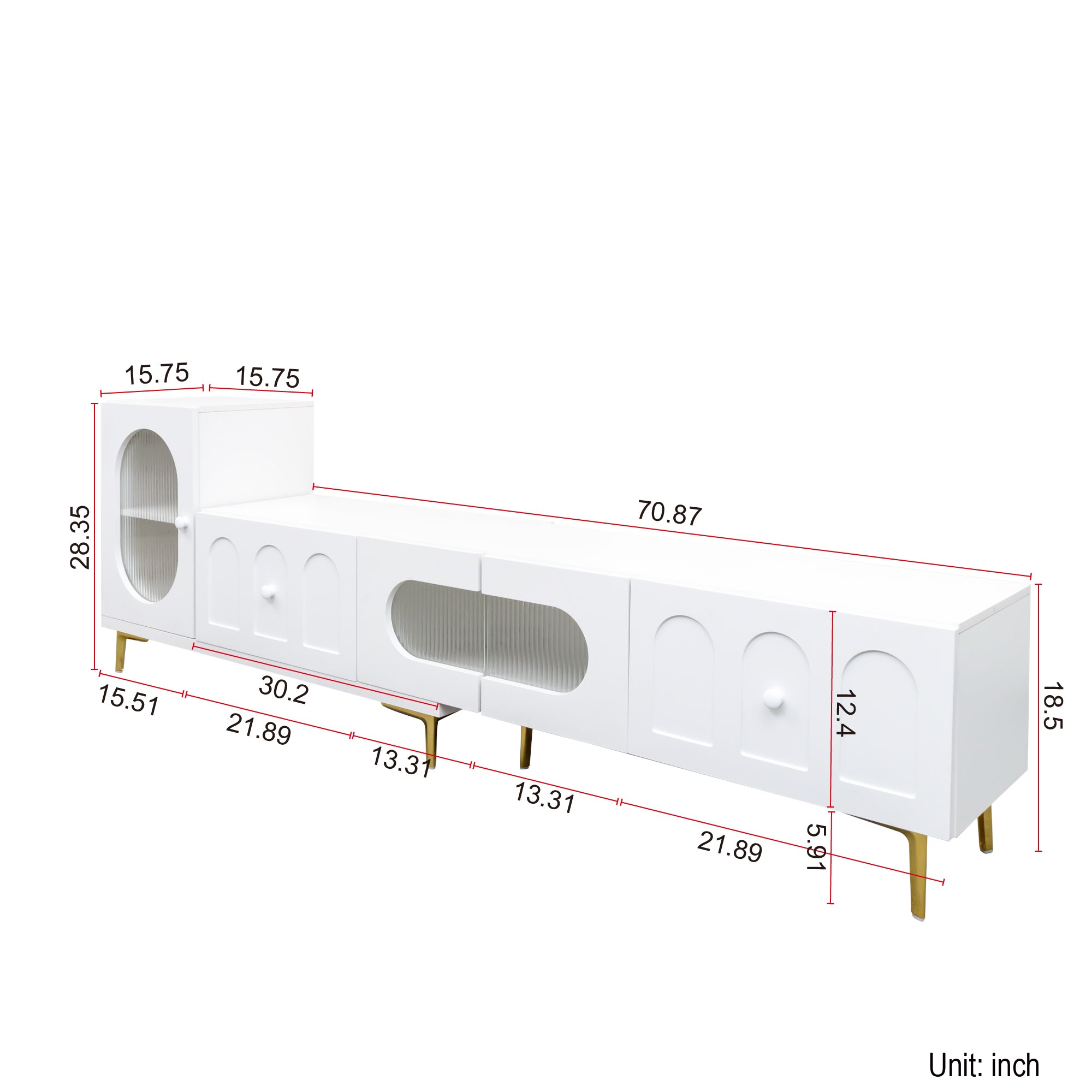 Wood Rectangle Extendable TV Stand