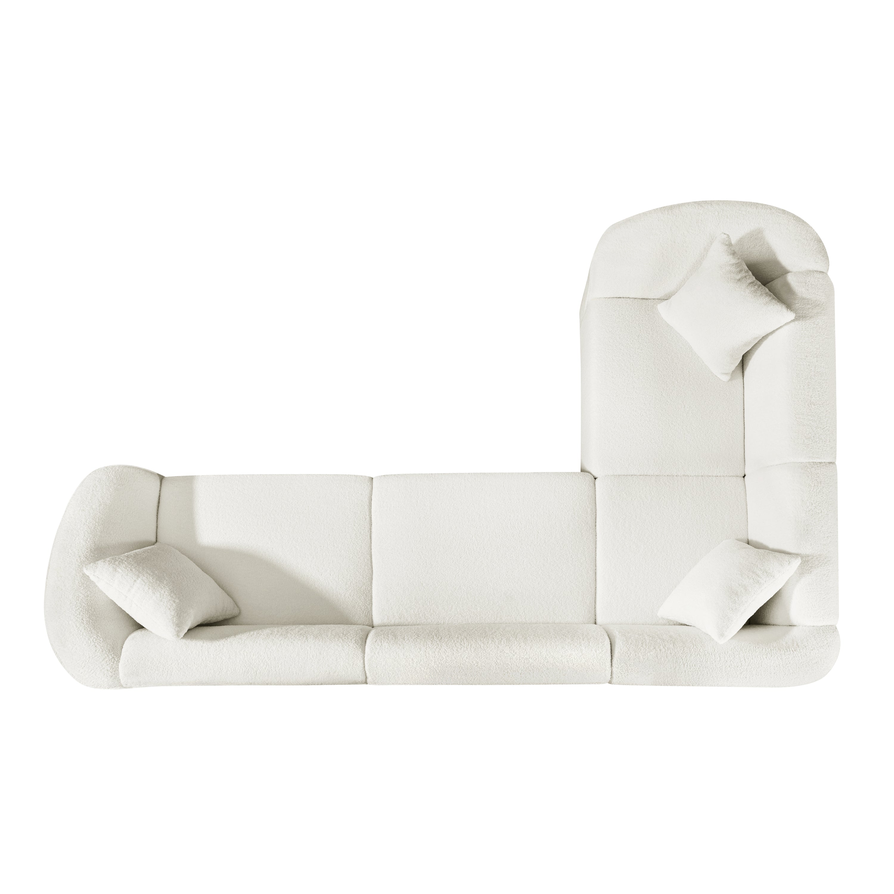 104' L-Shaped Curved Contemporary Sectional Sofa