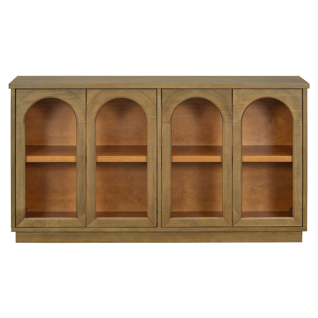 4-Door Large Arched Buffet  Storage Cabinet