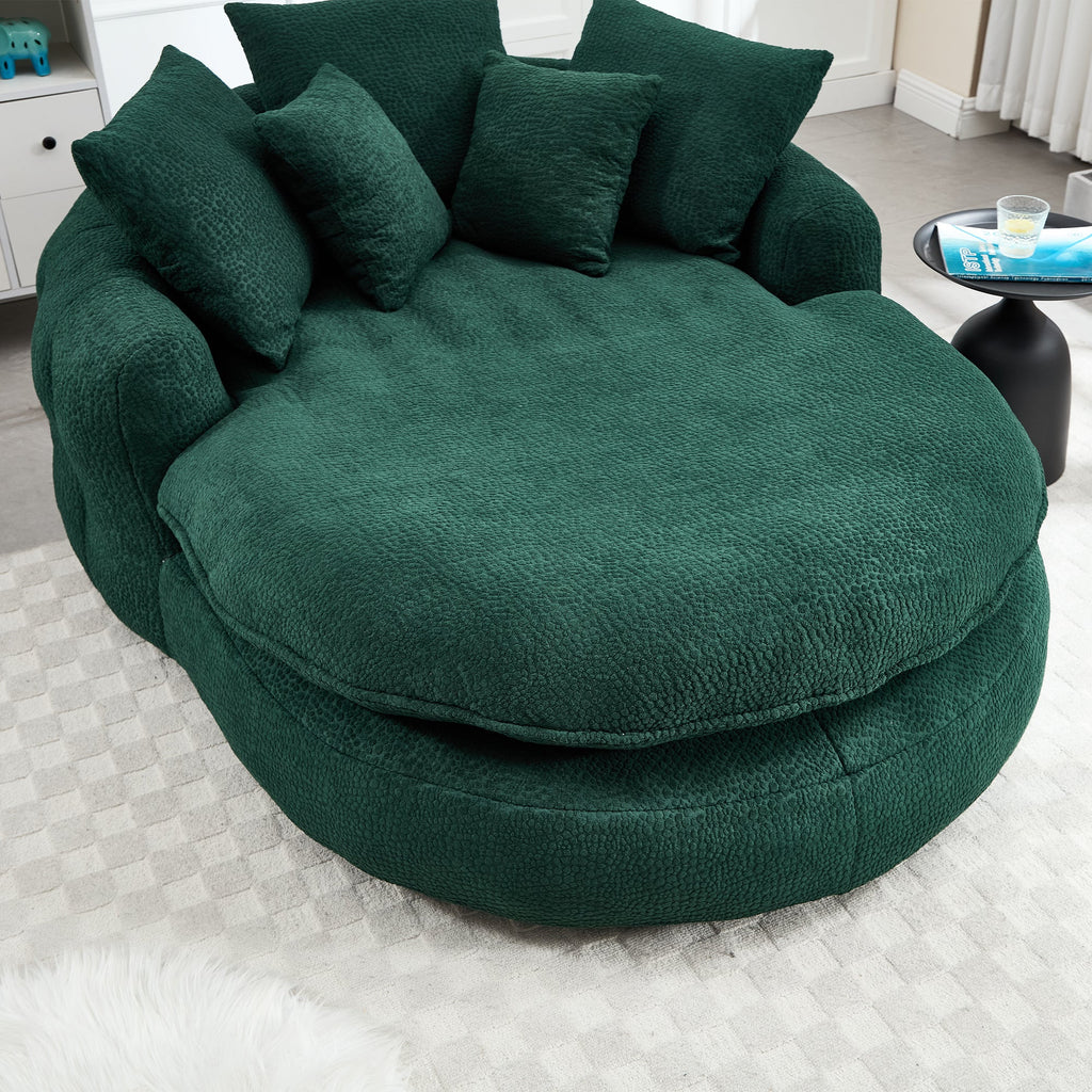 Oversized Oval Upholstered Bean Bag Sofa