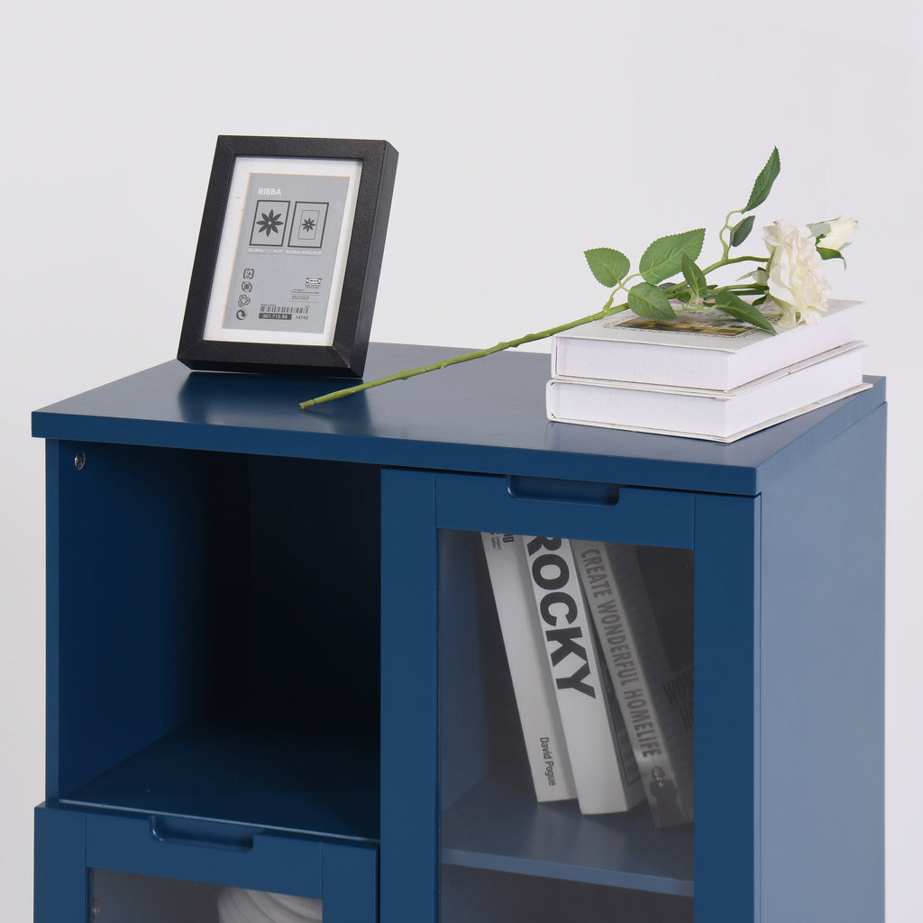 MDF Painted Cabinet with Glass Doors