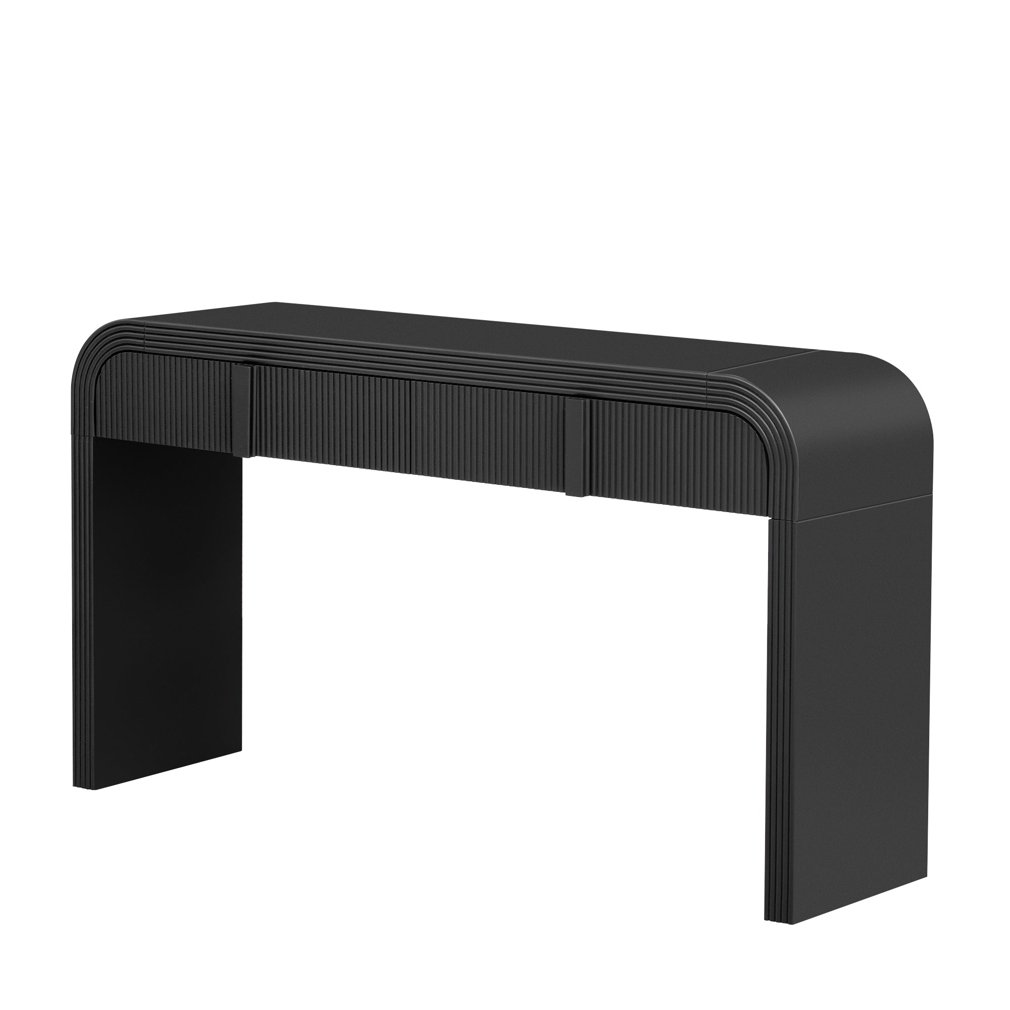 Modern Console Fluted Entryway Table with Rounded Silhouette