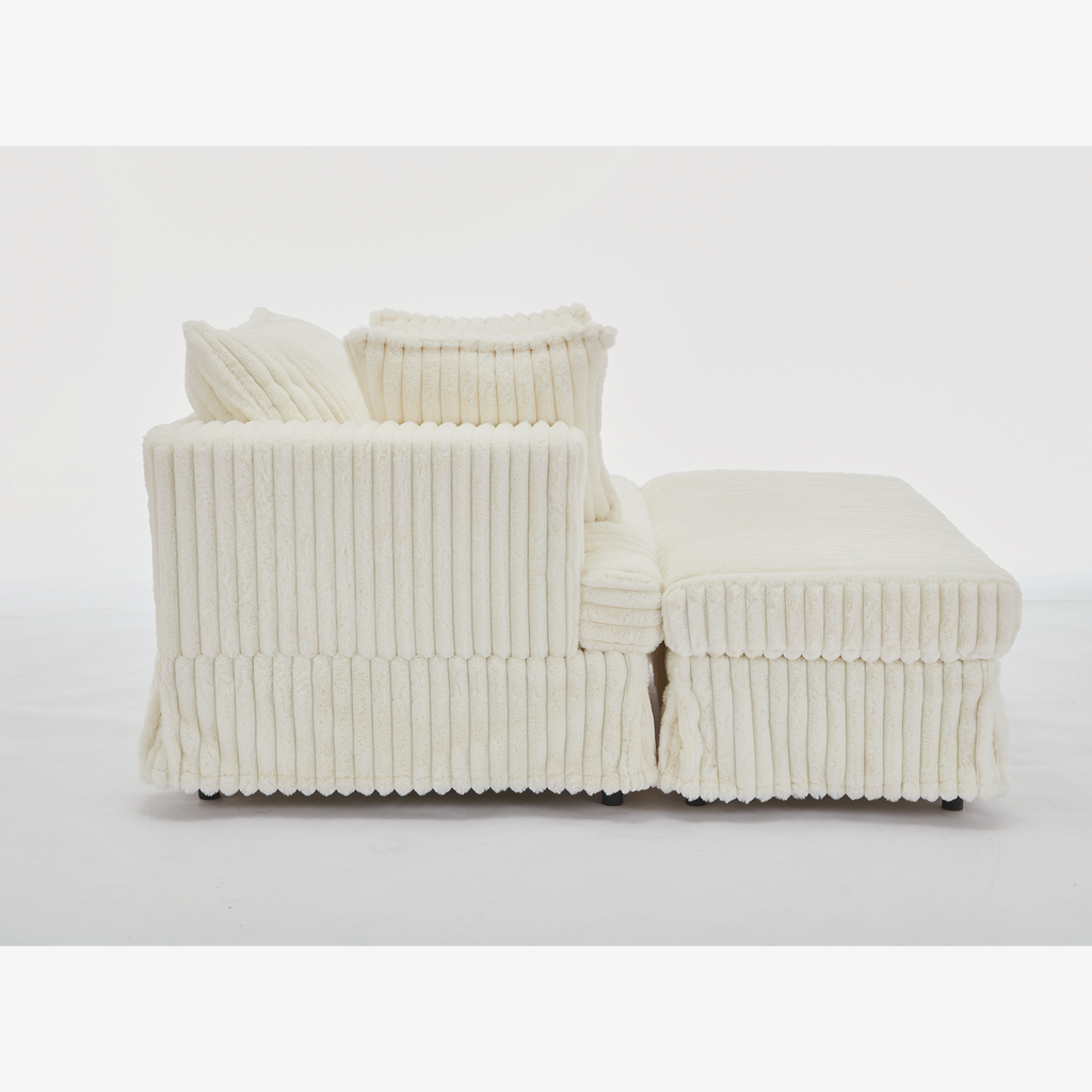 47.7'' Oversized Corduroy Chaise Longue with Ottoman