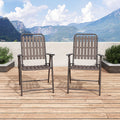 2-Piece Folding Chair 350lb Capacity Rust-Resistant Stain-Proof for Balcony Garden