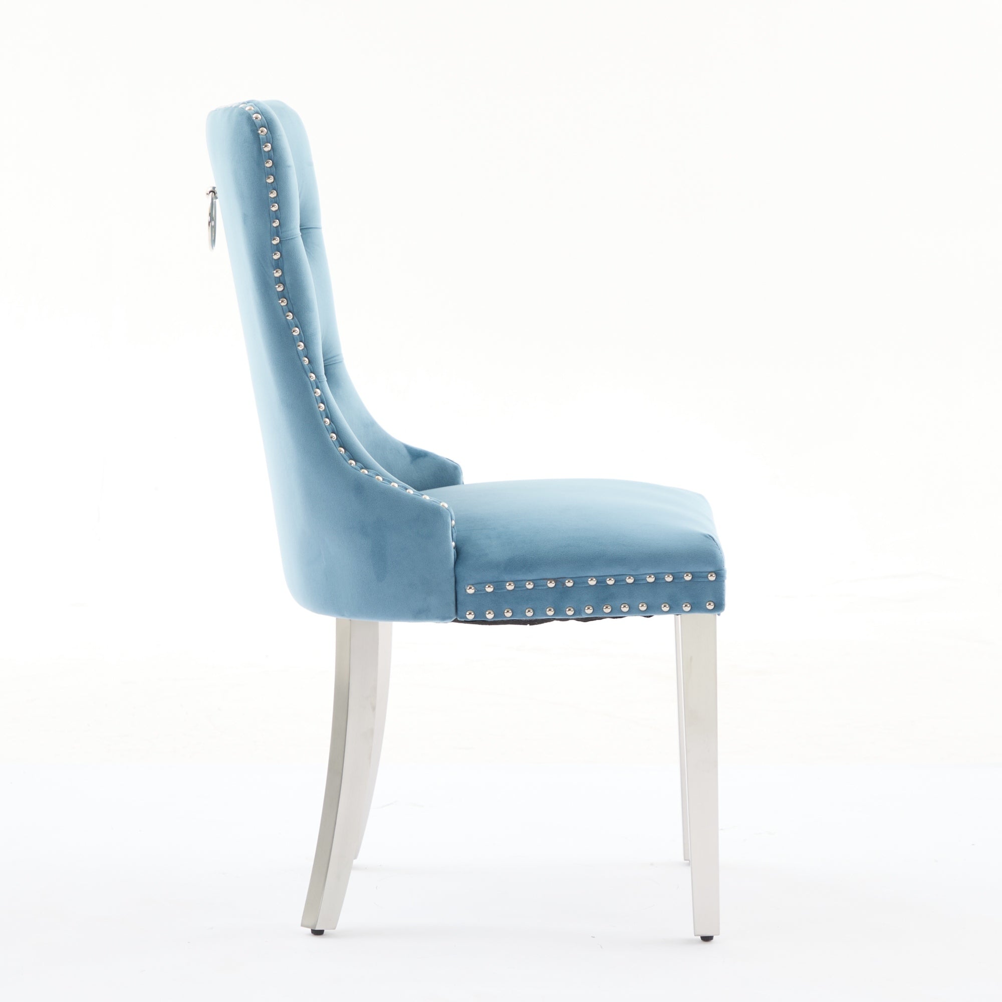 Modern High-end Tufted Solid Wood Velvet Dining Chairs (Set of 2)