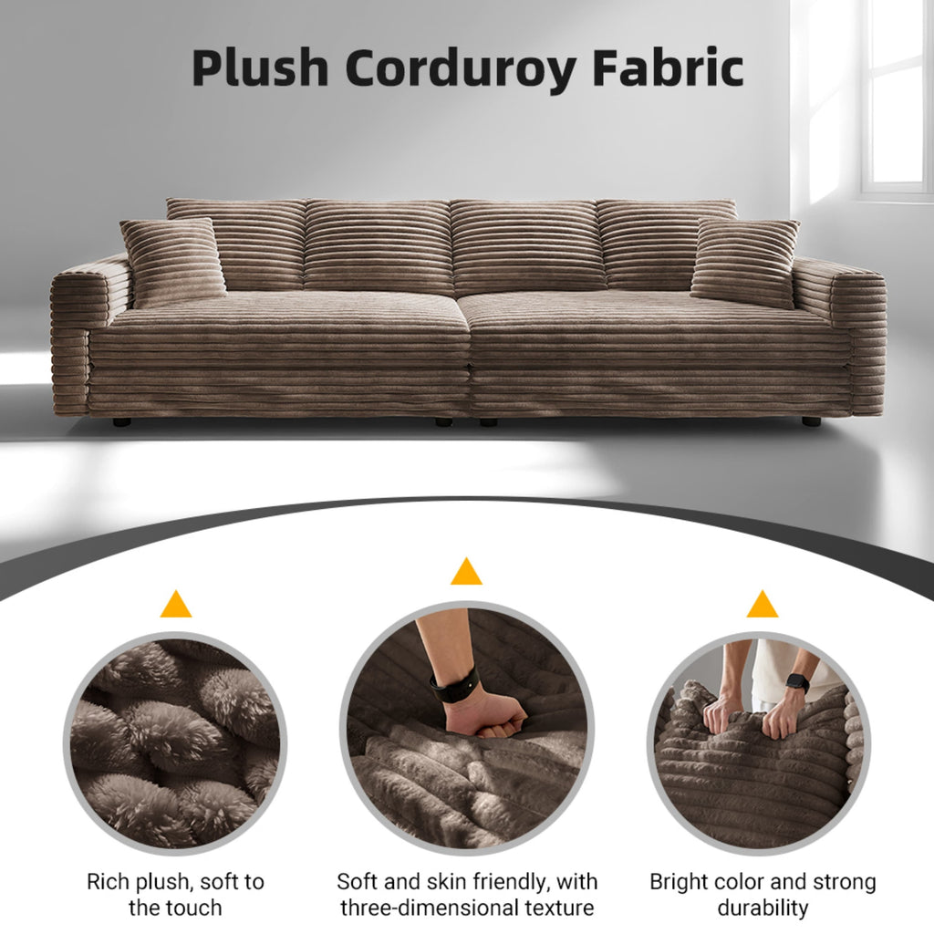 82.7' Modern Comfy Cloud Couch Sofa with Soft Pillows + Ottomans Option