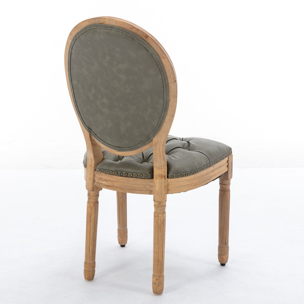 French Style Antique Painting PU Dining Chairs (Set of 2)