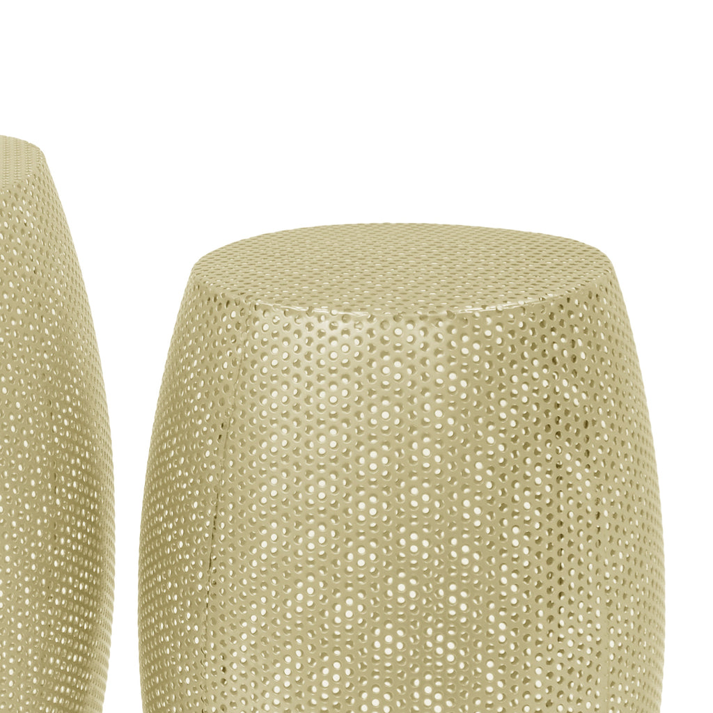 Modern Gold Round Metal Hollow Side Table Set