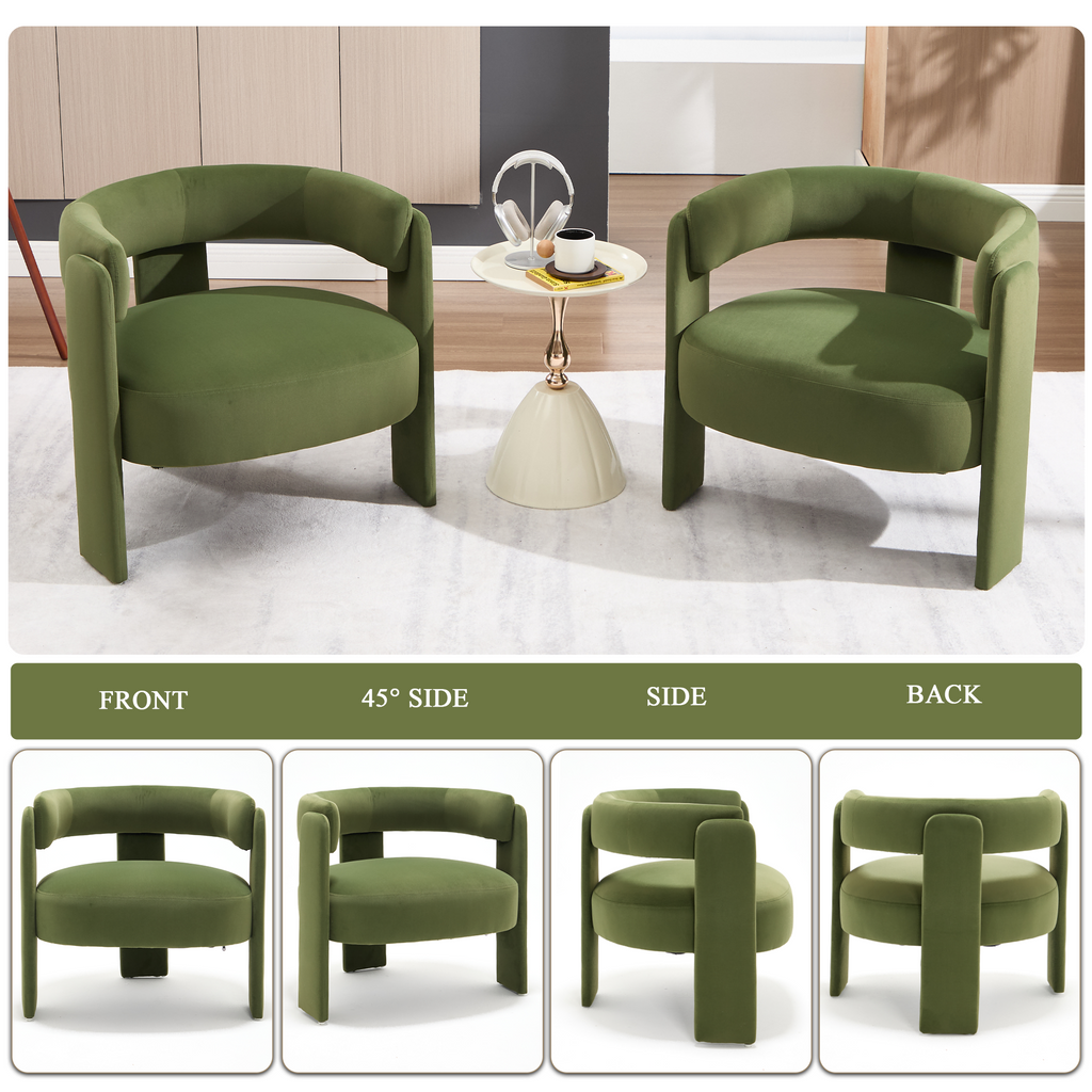 Mid-Century Velvet Comfy Single Sofa Accent Chair