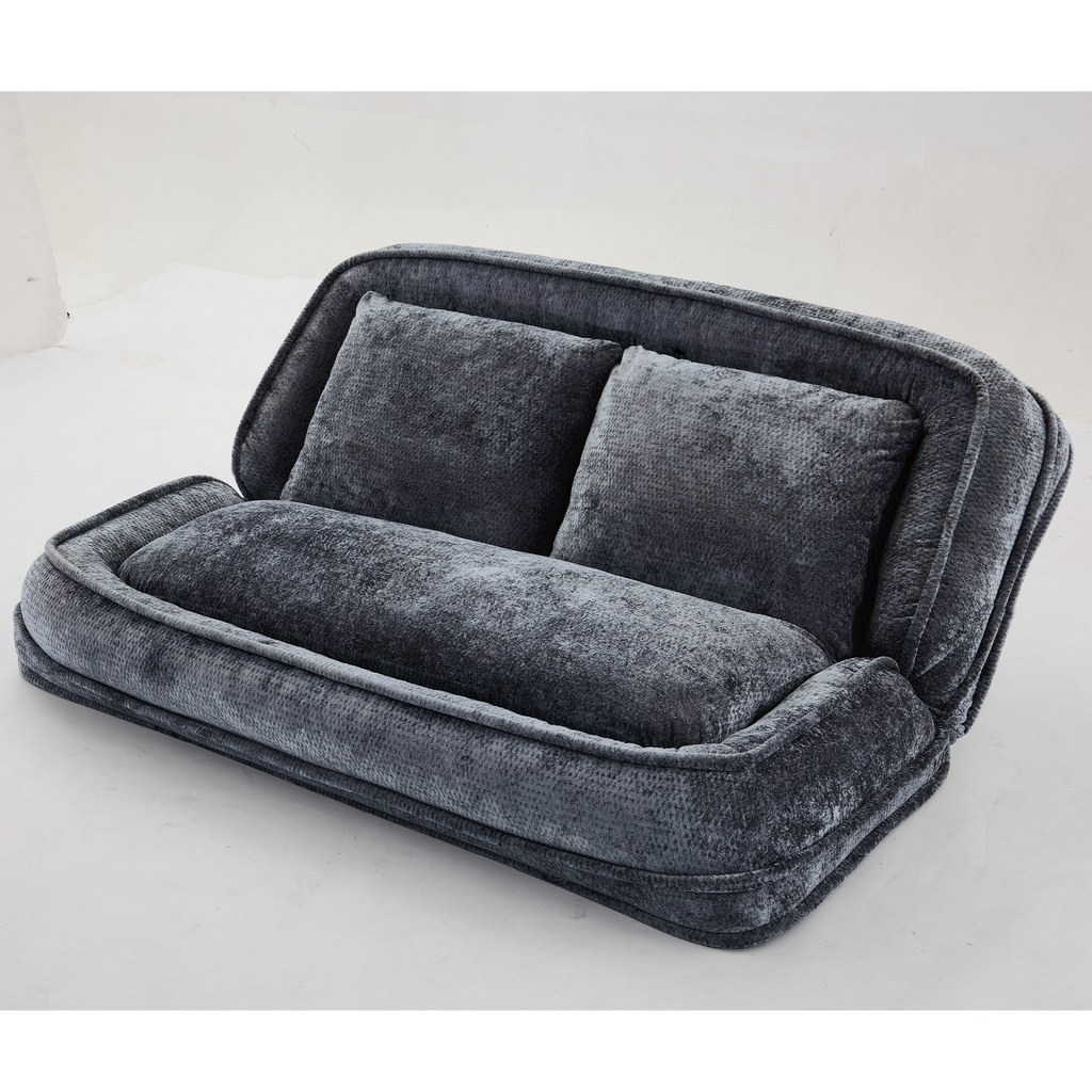 2-in-1 Extra Large Chenille Floor Couch Loveseat for Humans & Dogs