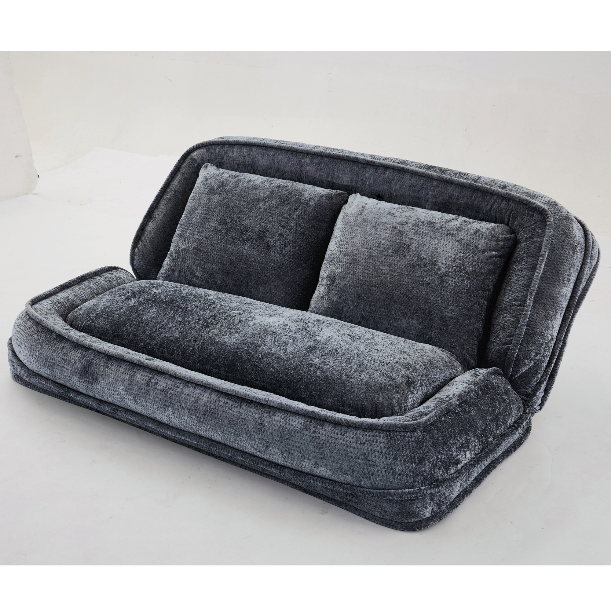 2-in-1 Extra Large Chenille Floor Couch Loveseat for Humans & Dogs