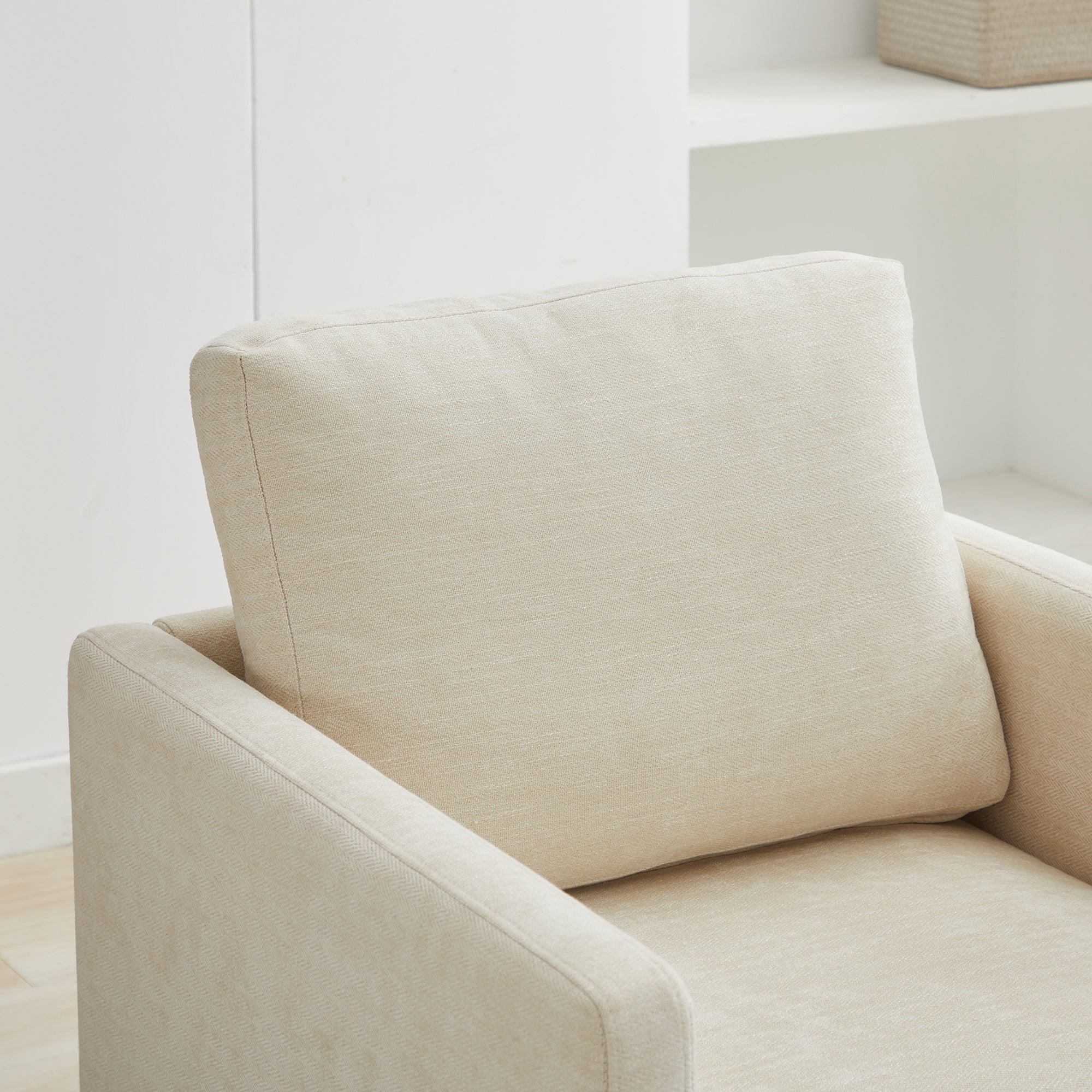 Modern Square Chenille Upholstered Swivel Accent Chair