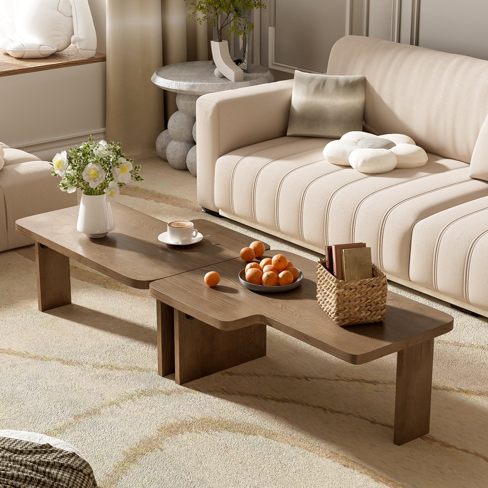 Modern Minimalist Coffee Table Set for Living Room
