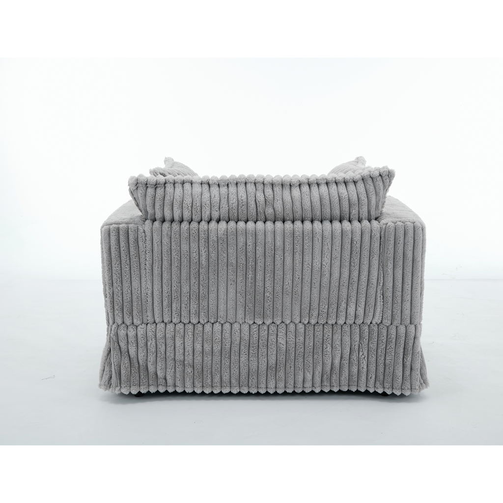 47.7'' Oversized Corduroy Chaise Longue with Ottoman