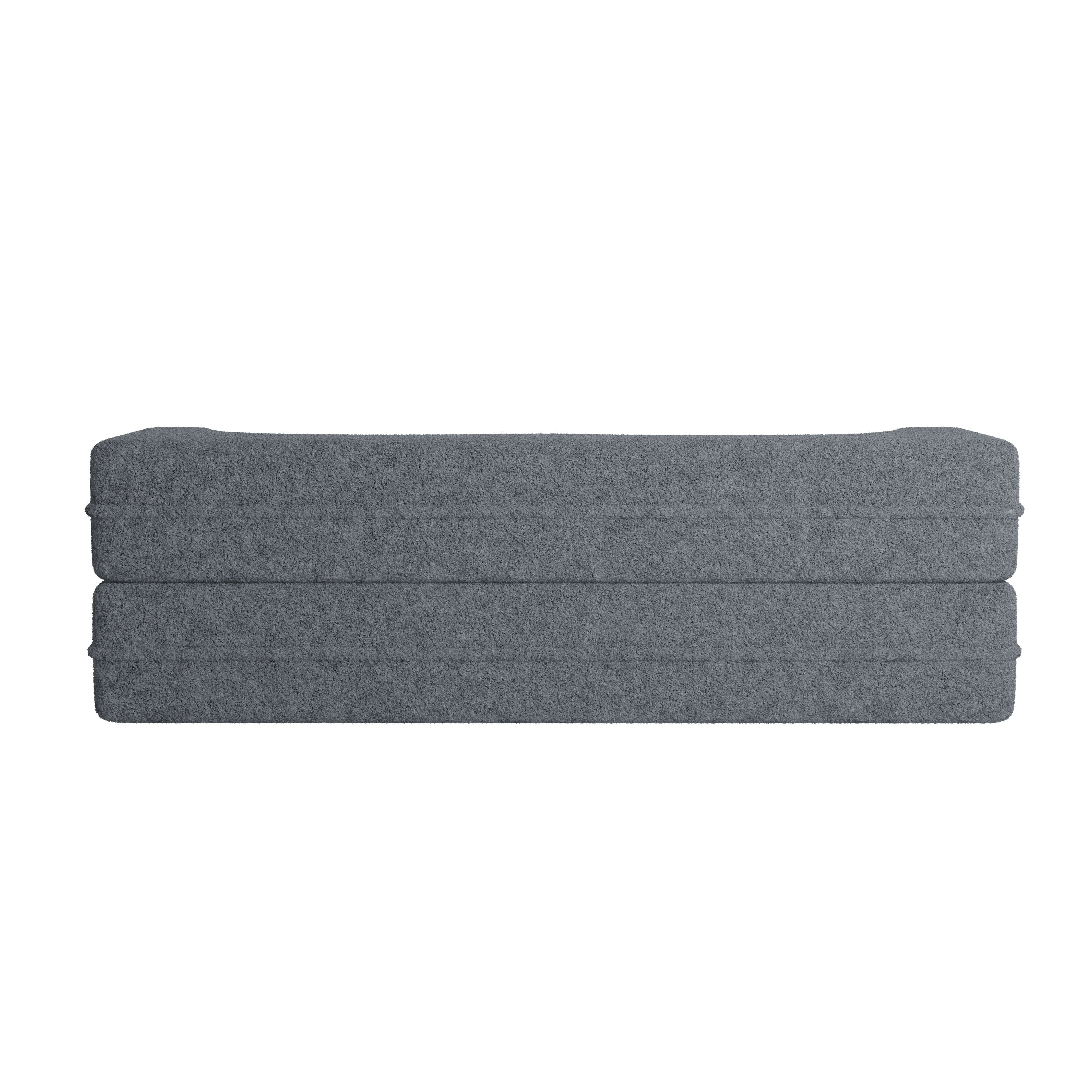 Modern Convertible Teddy Fabric Sofa with 2 Pillows