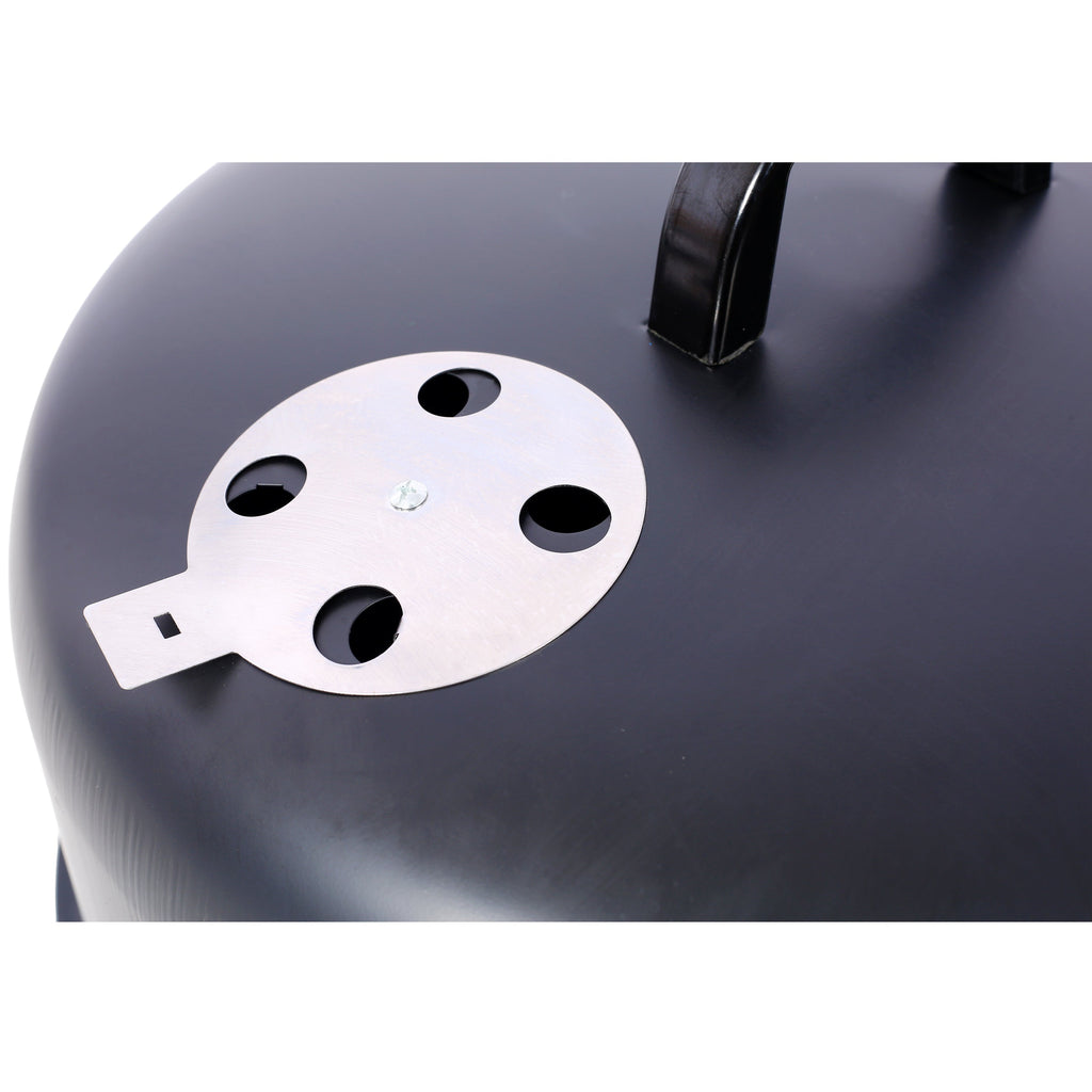 17 Inch Steel Charcoal Smoker Heavy Duty BBQ Grill Outdoor Cooking Black