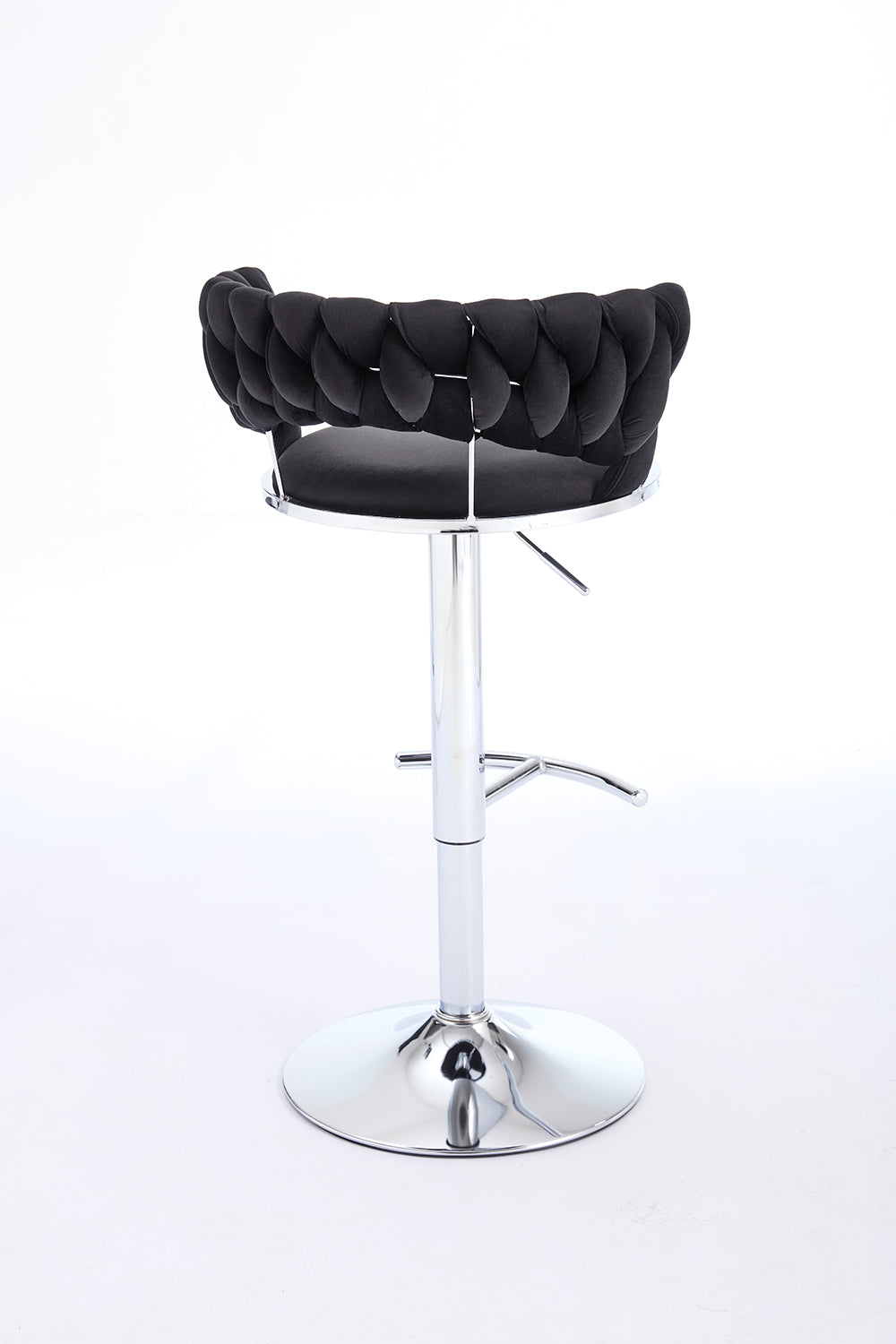2PCS Metal Bar Stools with Chrome Footrest and Base
