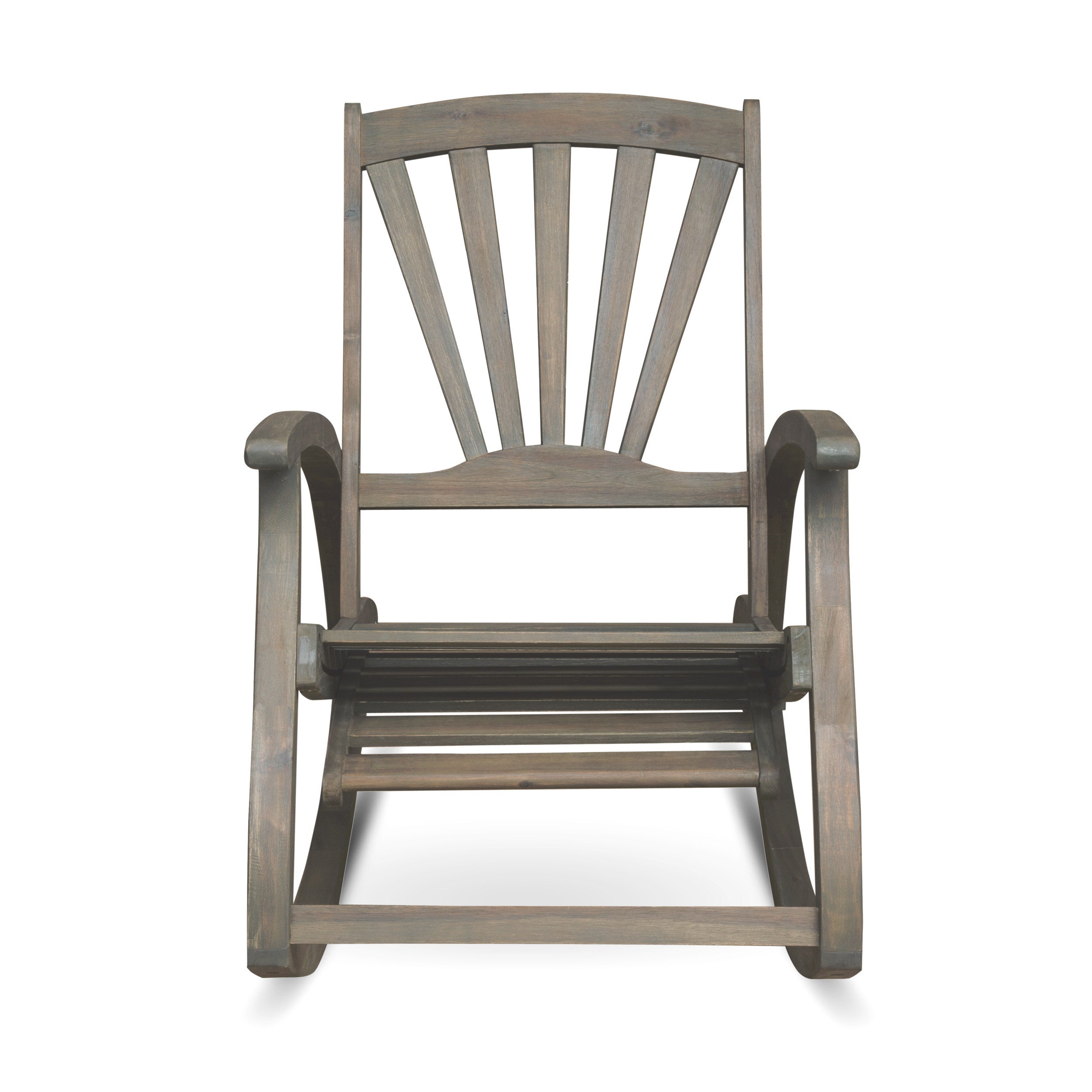 Outdoor Acacia Wood Rocking Chair with Retractable Foot Panel
