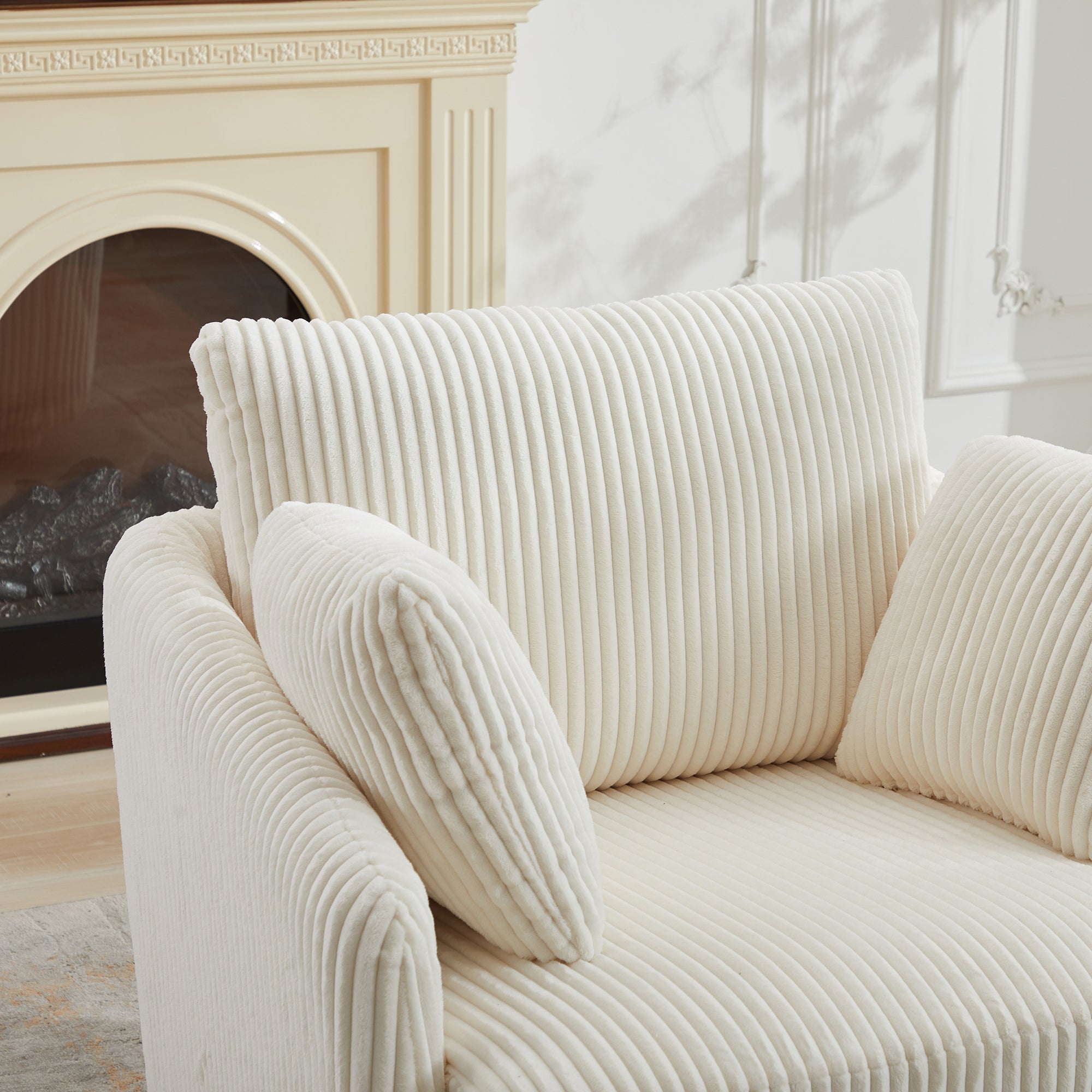 40.55'W Swivel Accent Sofa Chair with 2 Thorw Pillows