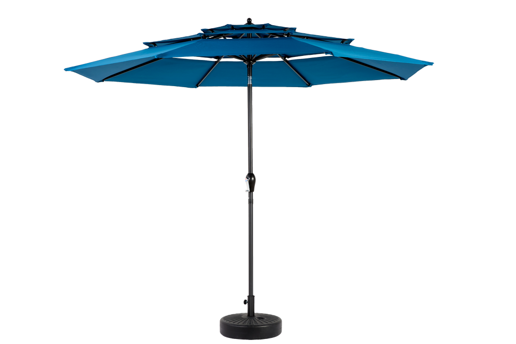 10ft 3-Tier Aluminium Patio Umbrella with Auto-Tilt (No Base)