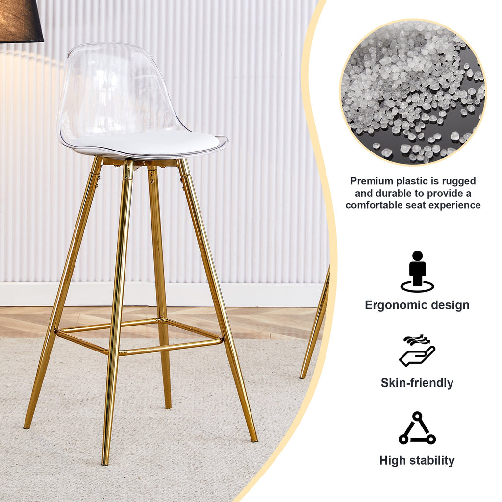 Stylish Upholstered Bar Chairs with Metal Legs