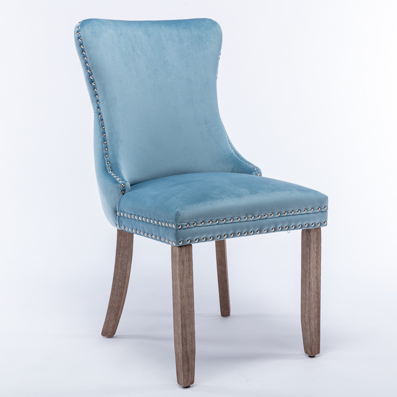 Modern Velvet Upholstered Wing-Back Dining Chairs (Set of 2)