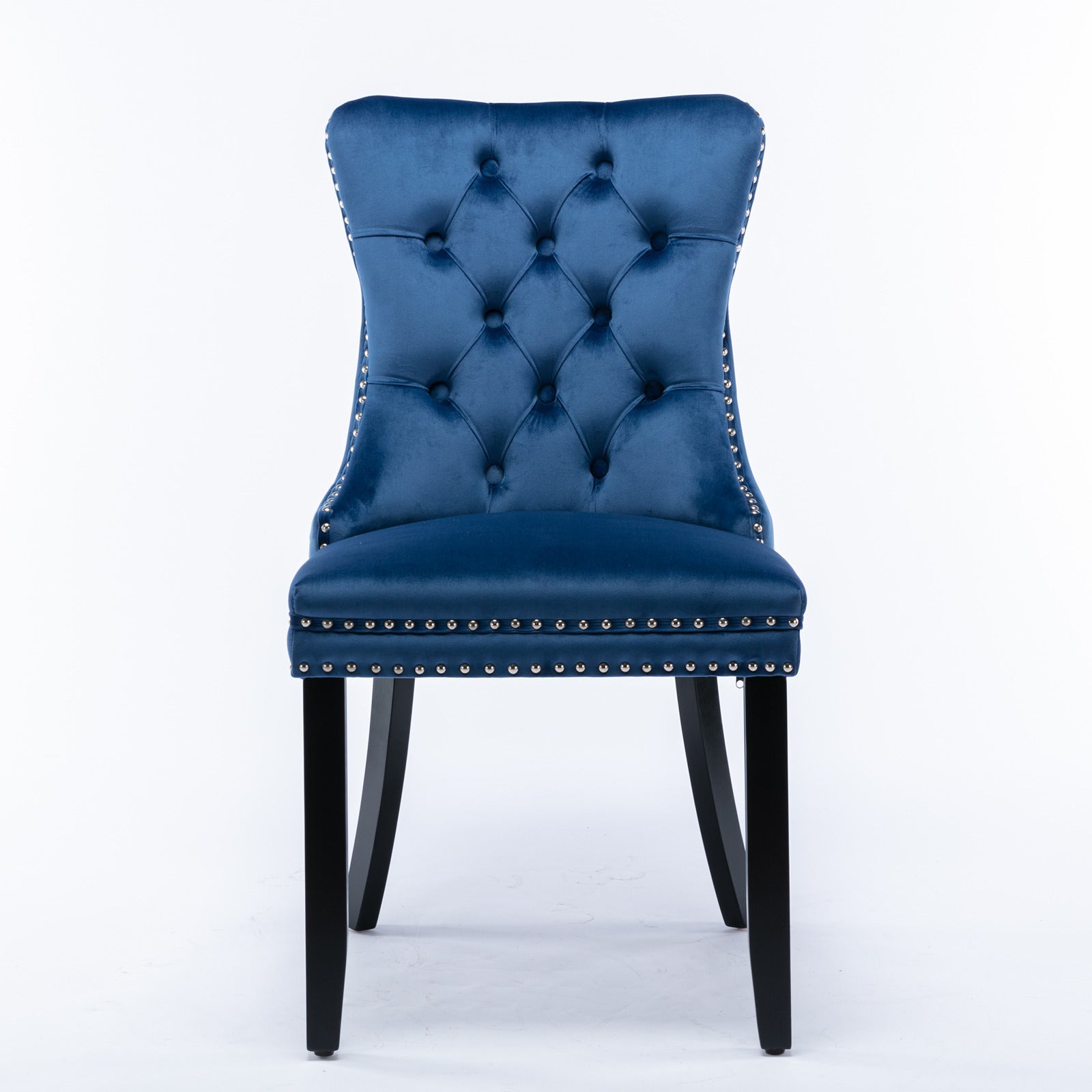 Modern High-end Tufted Solid Wood Velvet Dining Chair(Set of 2)