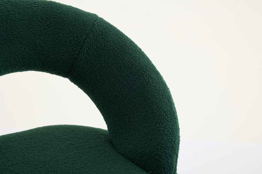 Velvet/Teddy Fabric Dining Chairs with Curved Backrest