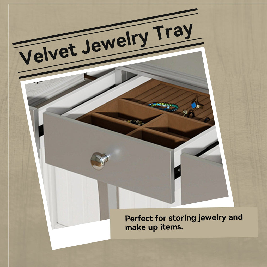 Luxury Makeup Vanity Desk with Oval Mirror