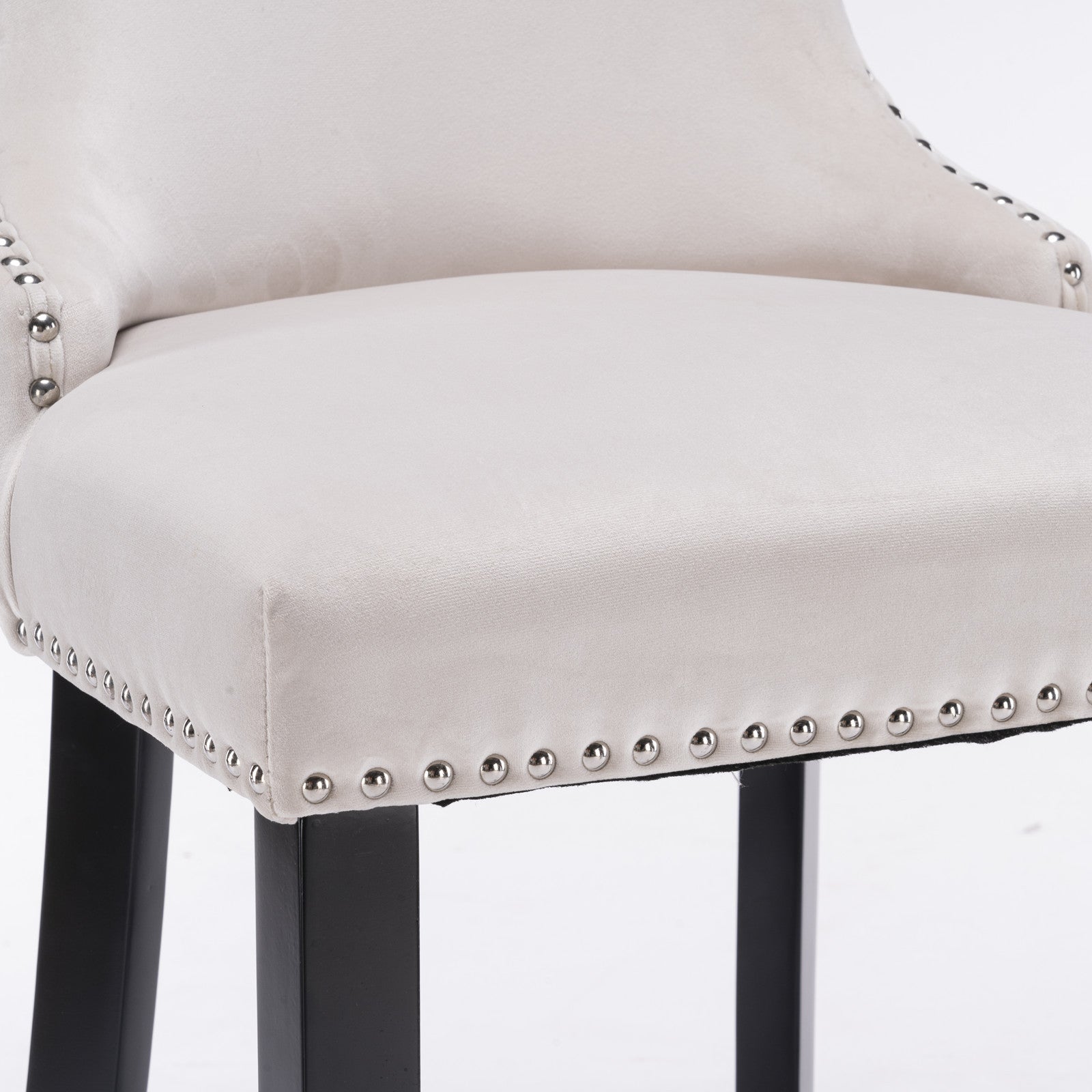Leisure Style Velvet Upholstered Wing-Back Barstools (Set of 2)