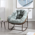Outdoor Rattan Rocking Recliner Chair with Padded Cushion