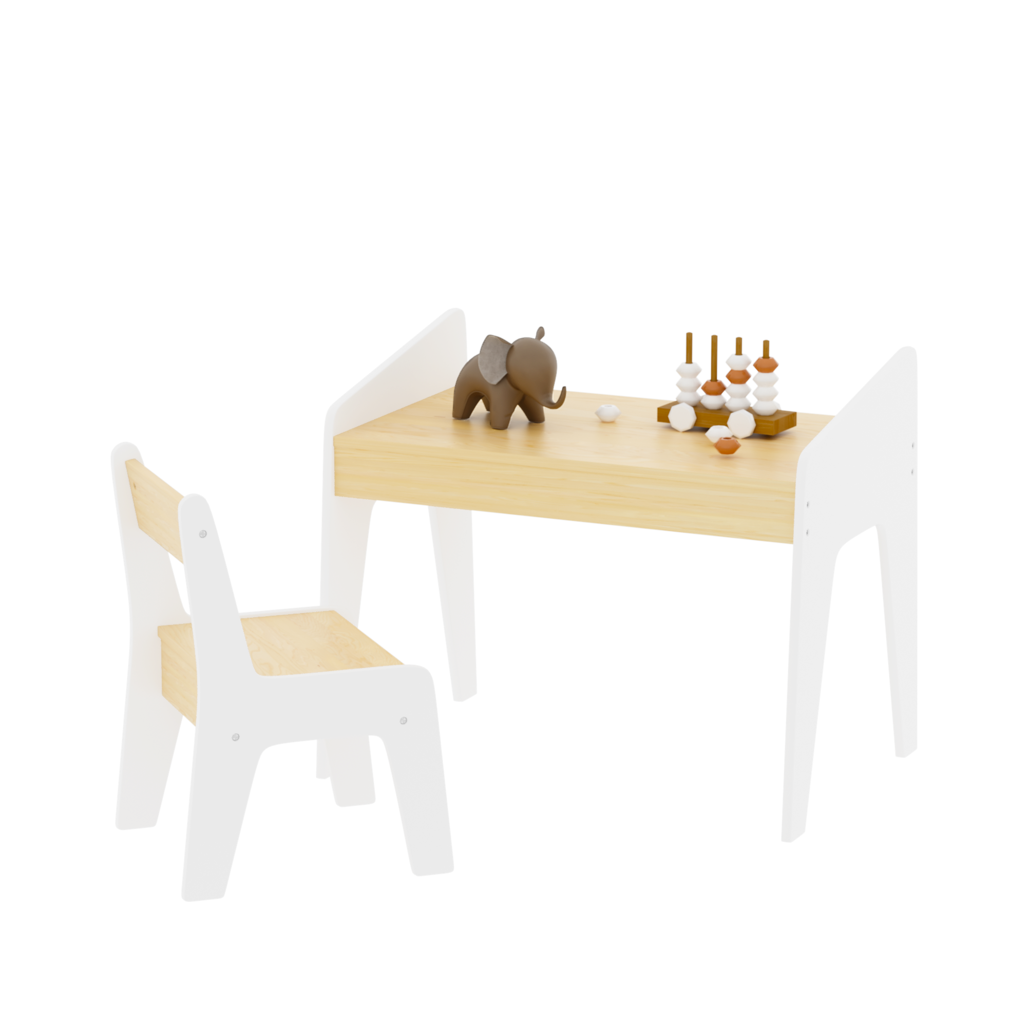 Kids Wooden Table Set with One Chair