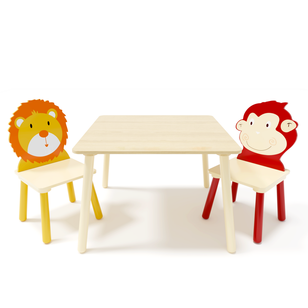 Kids Wooden Table and 2 Chairs Set
