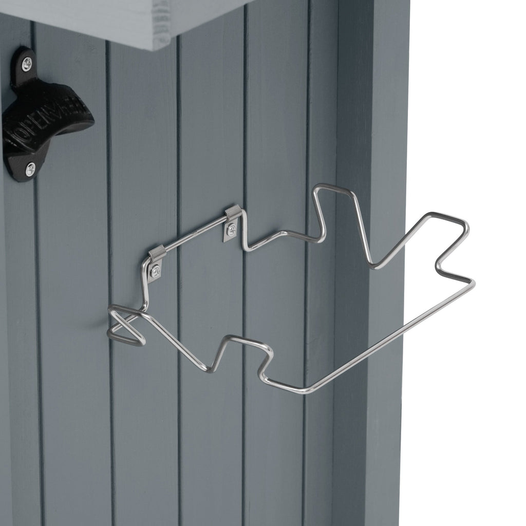 54.1" Outdoor Kitchen Island with High Shelf, Stainless Steel Top & Storage Cabinet