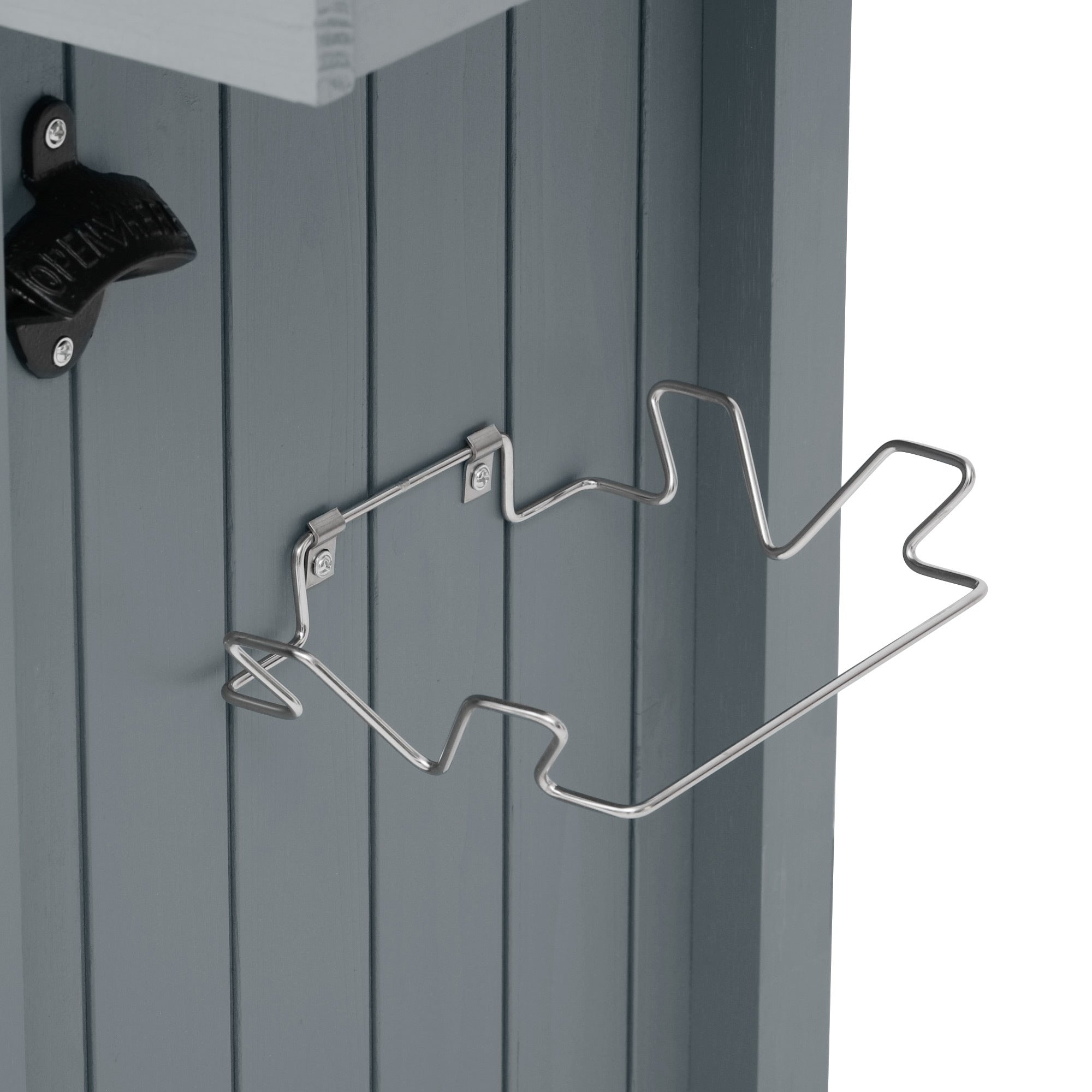 54.1" Outdoor Kitchen Island with High Shelf, Stainless Steel Top & Storage Cabinet