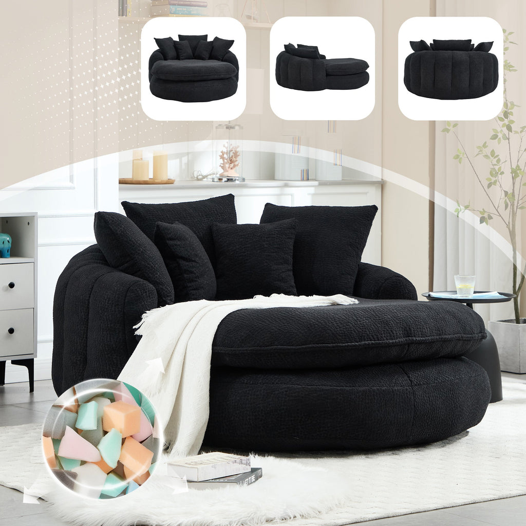 Oversized Oval Upholstered Bean Bag Sofa