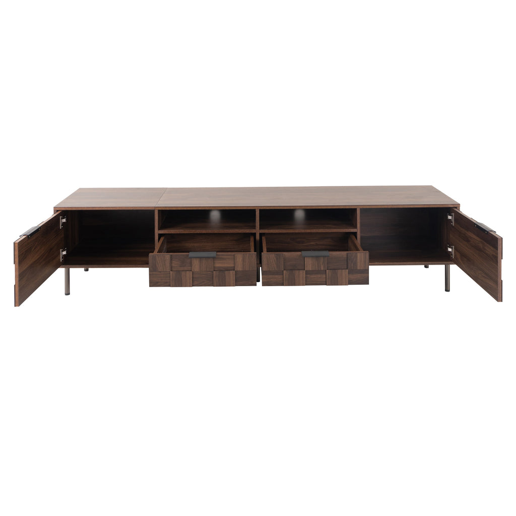 Mid Century TV Stand with 2 Drawers